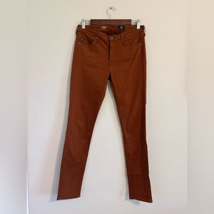 AG Adriano Goldschmied The Prima Cigarette Leg Jeans, size 27R, Copper